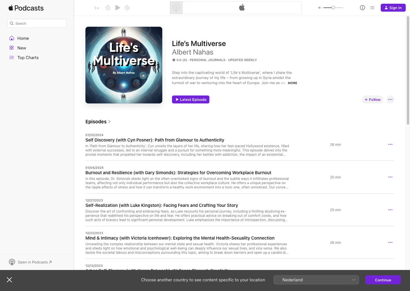 Life's Multiverse podcast screenshot